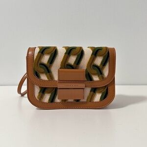 Charles & Keith Brown and Olive Chain Crossbody Bag